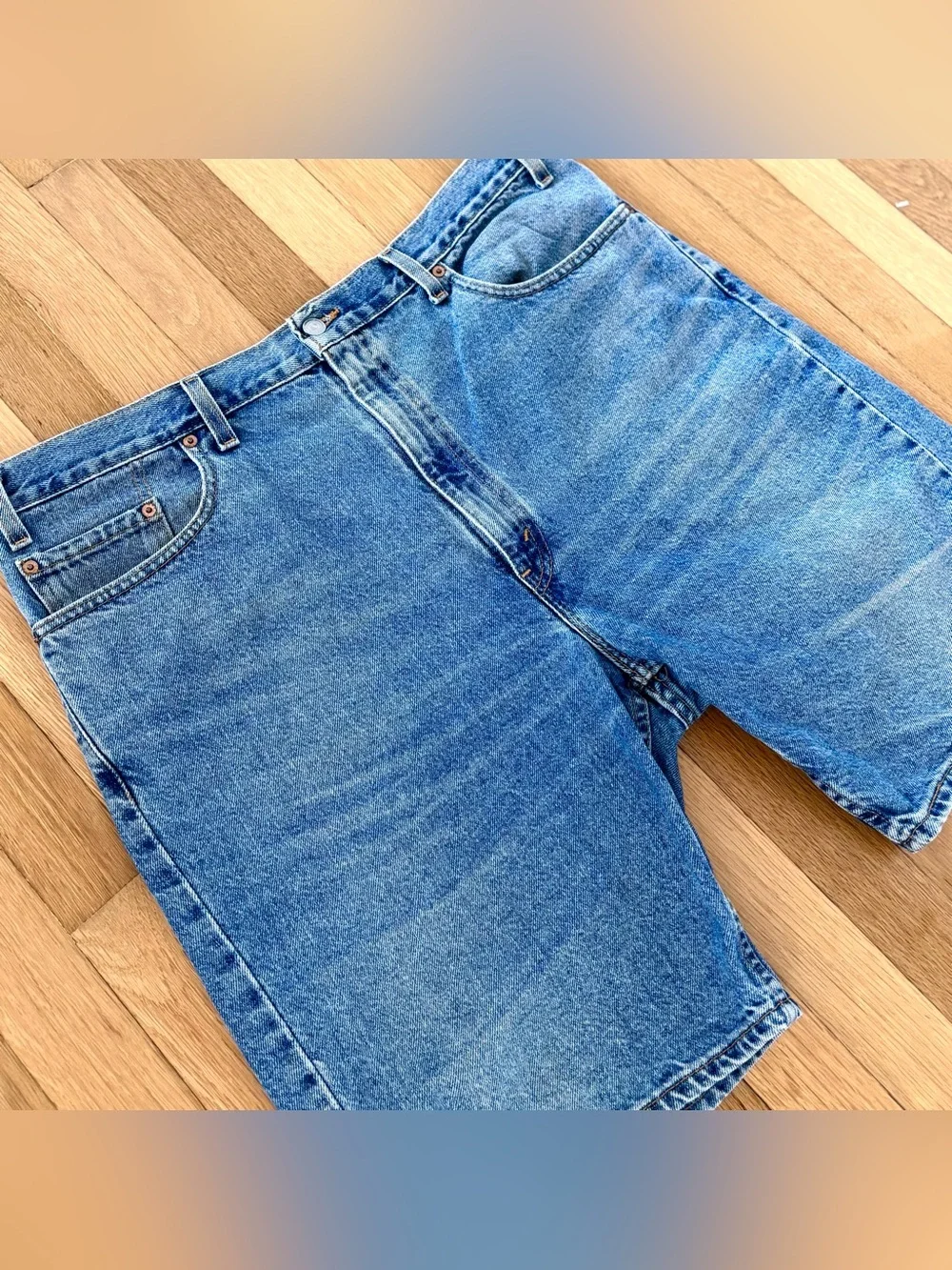 Vintage Levi’s 505 Denim Jorts Mens 40 Made In USA Y2K Distressed Jean Shorts